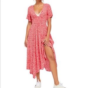 Free People Red Combo Dress NEW!
